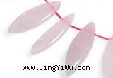CRQ24 multi sizes flat rice shape rose quartz beads wholesale