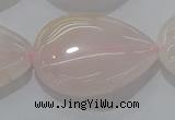 CRQ242 15.5 inches 22*30mm flat teardrop rose quartz beads
