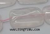 CRQ246 15.5 inches 18*25mm rectangle rose quartz beads wholesale