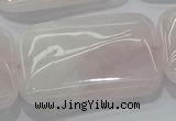 CRQ248 15.5 inches 30*40mm rectangle rose quartz beads wholesale
