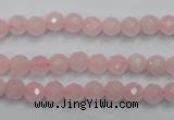 CRQ261 15.5 inches 6mm faceted round rose quartz beads