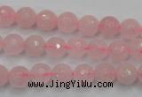 CRQ262 15.5 inches 8mm faceted round rose quartz beads