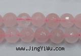 CRQ264 15.5 inches 10mm faceted round rose quartz beads