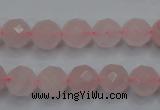 CRQ265 15.5 inches 10mm faceted round rose quartz beads
