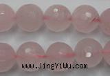 CRQ268 15.5 inches 14mm faceted round rose quartz beads