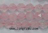 CRQ302 15 inches 10mm faceted nuggets rose quartz beads