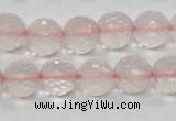 CRQ32 15.5 inches faceted round 12mm natural rose quartz beads