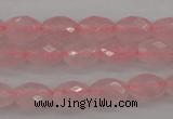 CRQ350 15.5 inches 6*9mm faceted rice rose quartz beads