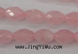 CRQ352 15.5 inches 10*14mm faceted rice rose quartz beads