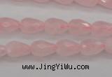 CRQ356 15.5 inches 8*12mm faceted teardrop rose quartz beads