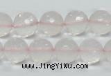 CRQ36 15.5 inches 14mm faceted round natural rose quartz beads