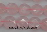 CRQ362 15.5 inches 15mm faceted coin rose quartz beads wholesale
