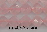 CRQ368 15.5 inches 8*8mm faceted diamond rose quartz beads