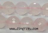 CRQ37 15.5 inches 16mm faceted round natural rose quartz beads