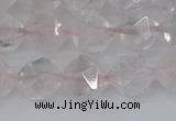 CRQ402 15.5 inches 8mm faceted nuggets rose quartz beads