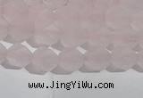 CRQ406 15.5 inches 6mm faceted nuggets matte rose quartz beads