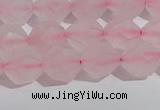 CRQ407 15.5 inches 8mm faceted nuggets matte rose quartz beads