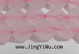 CRQ408 15.5 inches 10mm faceted nuggets matte rose quartz beads