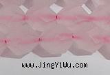 CRQ409 15.5 inches 12mm faceted nuggets matte rose quartz beads