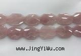 CRQ429 30*35mm - 35*45mm faceted octagonal rose quartz beads