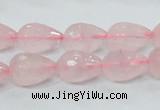 CRQ43 15.5 inches 10*14mm faceted teardrop natural rose quartz beads