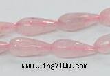 CRQ44 15.5 inches 8*20mm faceted teardrop natural rose quartz beads