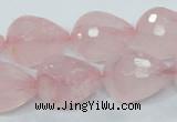 CRQ47 15.5 inches 16*20mm faceted teardrop natural rose quartz beads