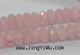 CRQ48 15.5 inches 6*10mm faceted rondelle natural rose quartz beads