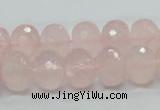 CRQ49 15.5 inches 10*14mm faceted rondelle natural rose quartz beads