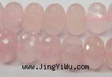 CRQ50 15.5 inches 10*16mm faceted rondelle natural rose quartz beads