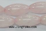 CRQ60 15.5 inches 15*30mm rice natural rose quartz beads wholesale