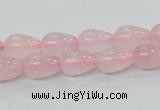 CRQ61 15.5 inches 8*10mm teardrop natural rose quartz beads wholesale