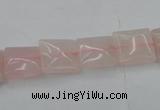 CRQ621 15.5 inches 10*10mm square rose quartz beads wholesale
