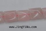 CRQ623 15.5 inches 14*14mm square rose quartz beads wholesale