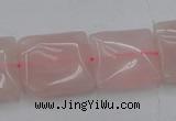 CRQ625 15.5 inches 18*18mm square rose quartz beads wholesale