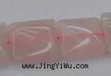 CRQ626 15.5 inches 20*20mm square rose quartz beads wholesale