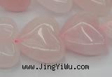 CRQ634 15.5 inches 22*22mm heart rose quartz beads wholesale