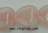 CRQ635 15.5 inches 30*30mm heart rose quartz beads wholesale