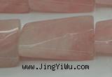 CRQ651 15.5 inches 20*30mm twisted rectangle rose quartz beads