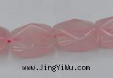 CRQ657 15.5 inches 15*20mm faceted rectangle rose quartz beads