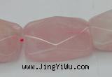 CRQ658 15.5 inches 22*30mm faceted rectangle rose quartz beads