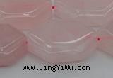 CRQ660 15.5 inches 22*30mm hexagon rose quartz beads