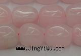 CRQ696 15.5 inches 10*14mm nuggets rose quartz beads wholesale