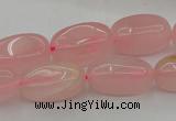 CRQ698 15.5 inches 8*16mm - 9*18mm nuggets rose quartz beads