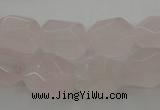 CRQ701 15.5 inches 10*14mm - 12*16mm faceted nuggets rose quartz beads