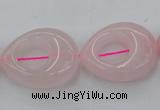 CRQ708 15.5 inches 20*25mm flat teardrop rose quartz beads