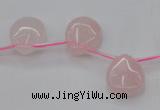 CRQ718 Top drilled 13*18mm flat teardrop rose quartz beads