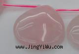 CRQ725 Top drilled 35*35mm flat teardrop rose quartz beads