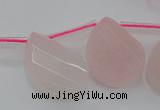CRQ735 18*25mm faceted & twisted flat teardrop rose quartz beads