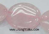 CRQ75 15.5 inches 40mm flat round natural rose quartz beads